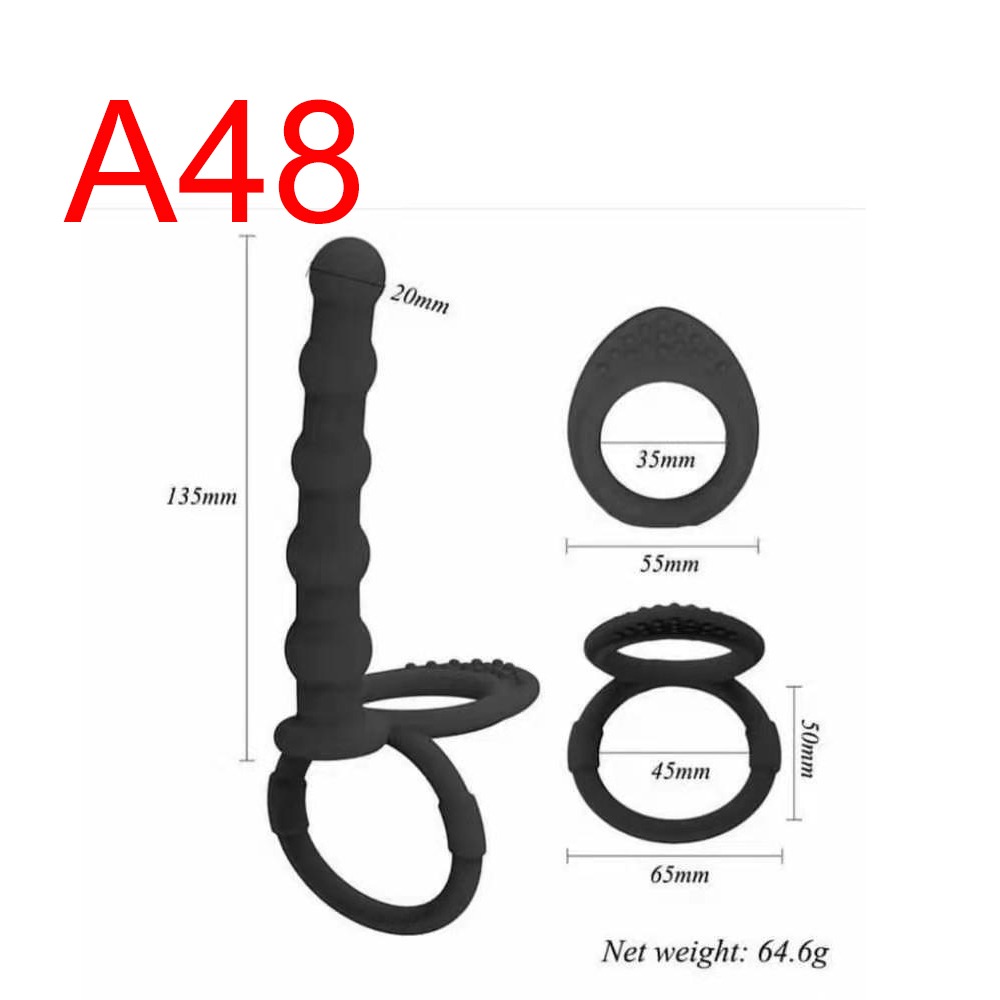 Silicone Double Penetration Strap-On Ring Set, 13.5 cm, 64.6 g