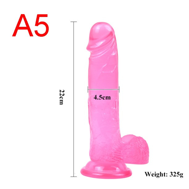 Pink Jelly Dildo with Balls, 22 cm, 325 g