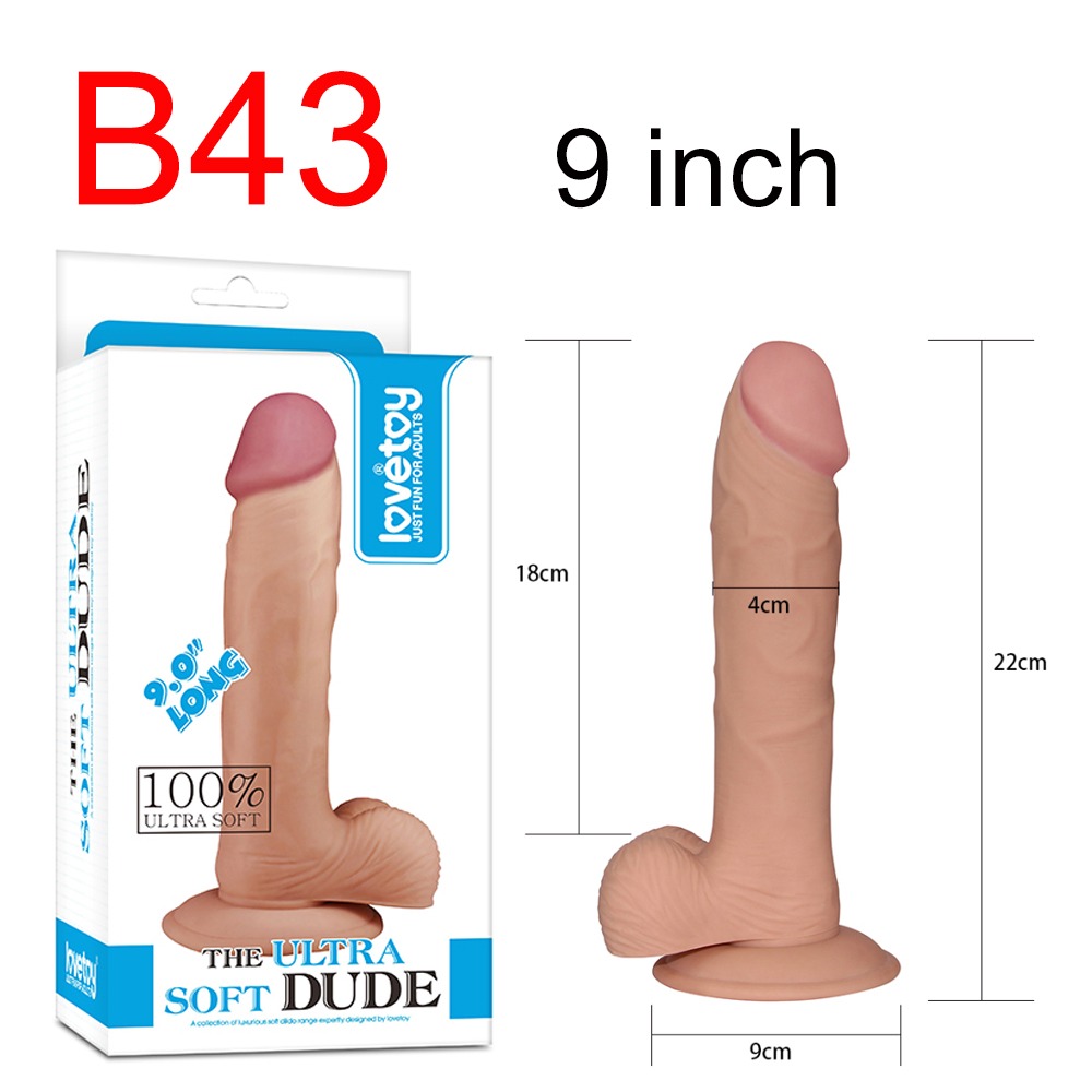 Lovetoy Ultra Soft Dude Realistic Dildo, 9 inch, 100% Ultra Soft