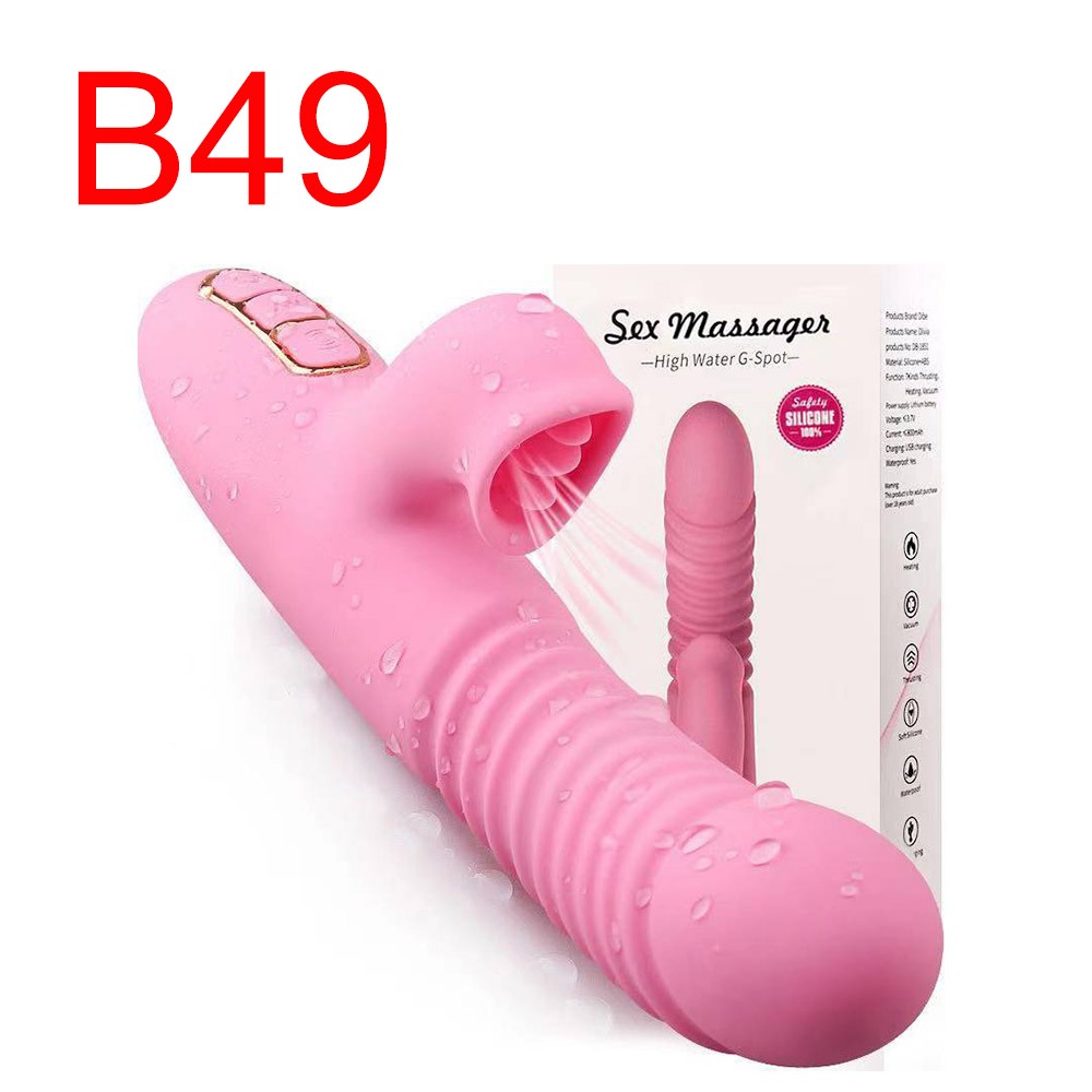 Thrusting and Licking G-Spot Massager, Silicone, 10 Modes