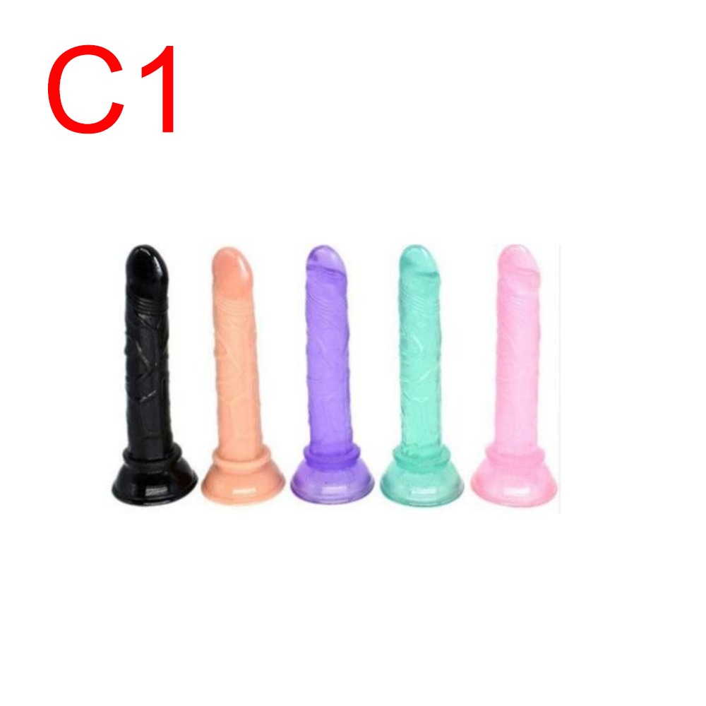 Slim Jelly Dildo with Suction Base, 14 cm — choose 1 of 5 colours