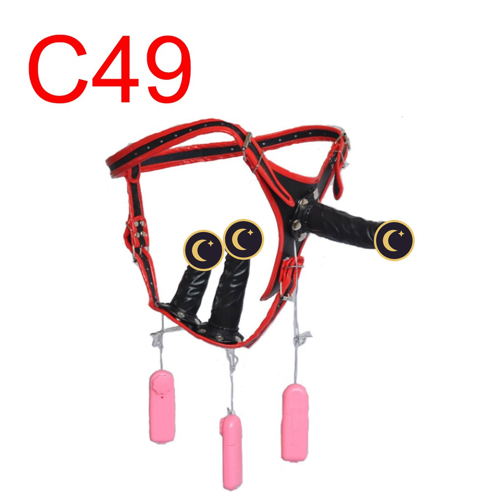 Triple-Strap Vibrating Harness with Three Bullets