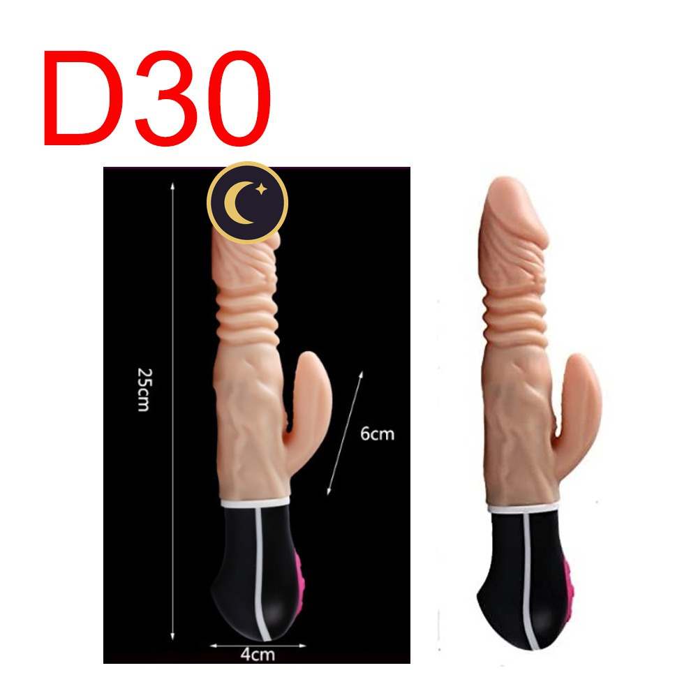 Thrusting Realistic Dildo with Clitoral Arm, 25 cm
