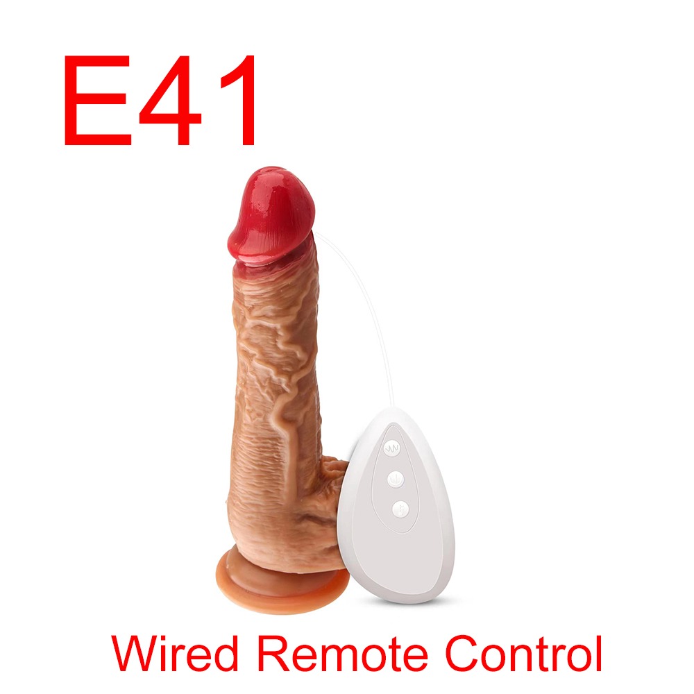 Realistic Dildo Red Wired Remote