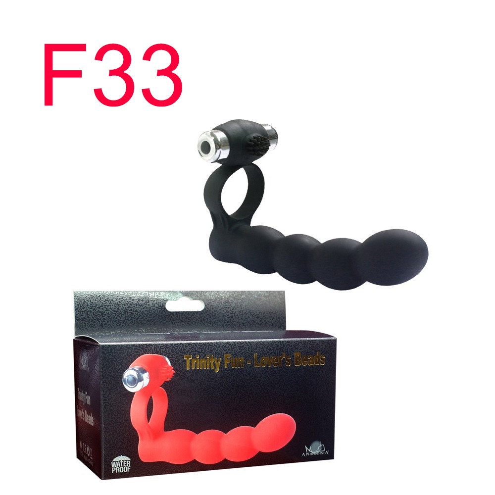 Trinity Fun Love's Beads — Beaded Double Penetration Strap-On, 13 cm