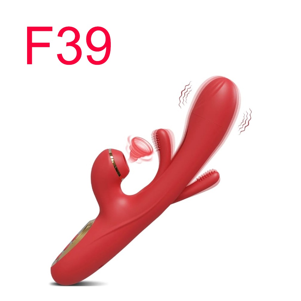 Red Sucking Rabbit Vibrator with Tongue, 18 cm
