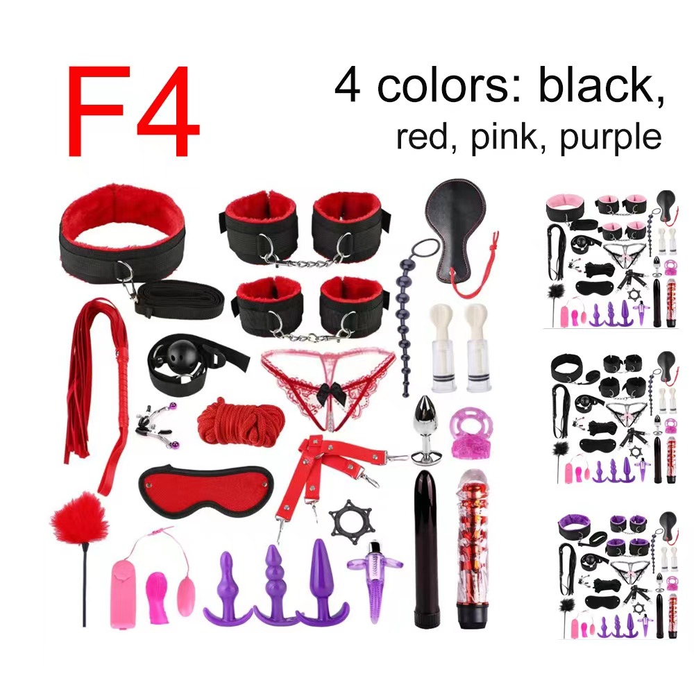 Large Bondage Kit — Cuffs, Collar, Whip, Plugs and Vibrator