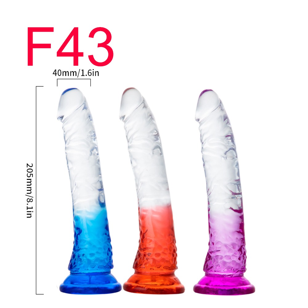 Crystal Jelly Dildo, Gradient, 20.5 cm