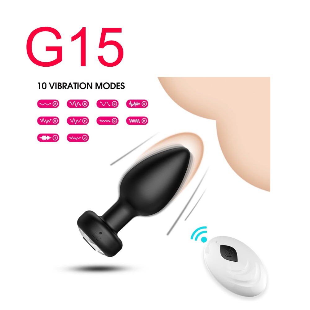 Vibrating Anal Plug with Remote, 10 Modes, 7.5 cm