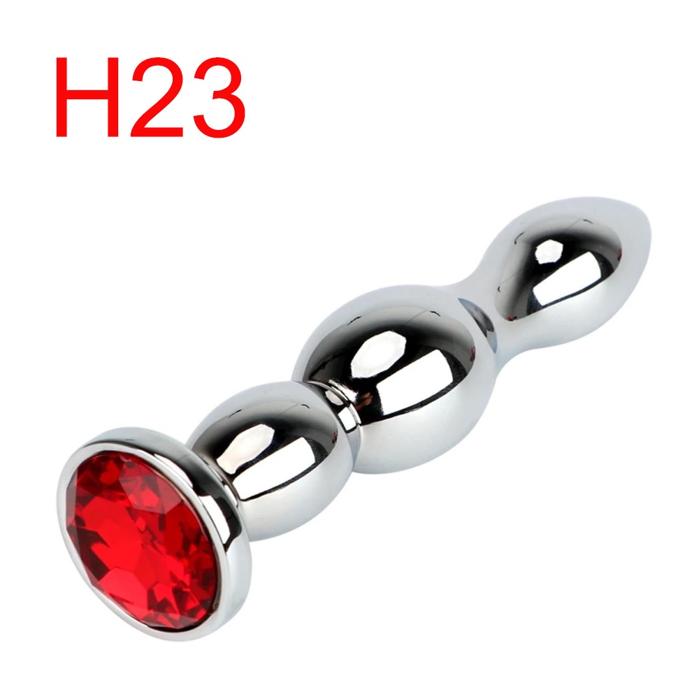 Steel Anal Plug with Red Jewel