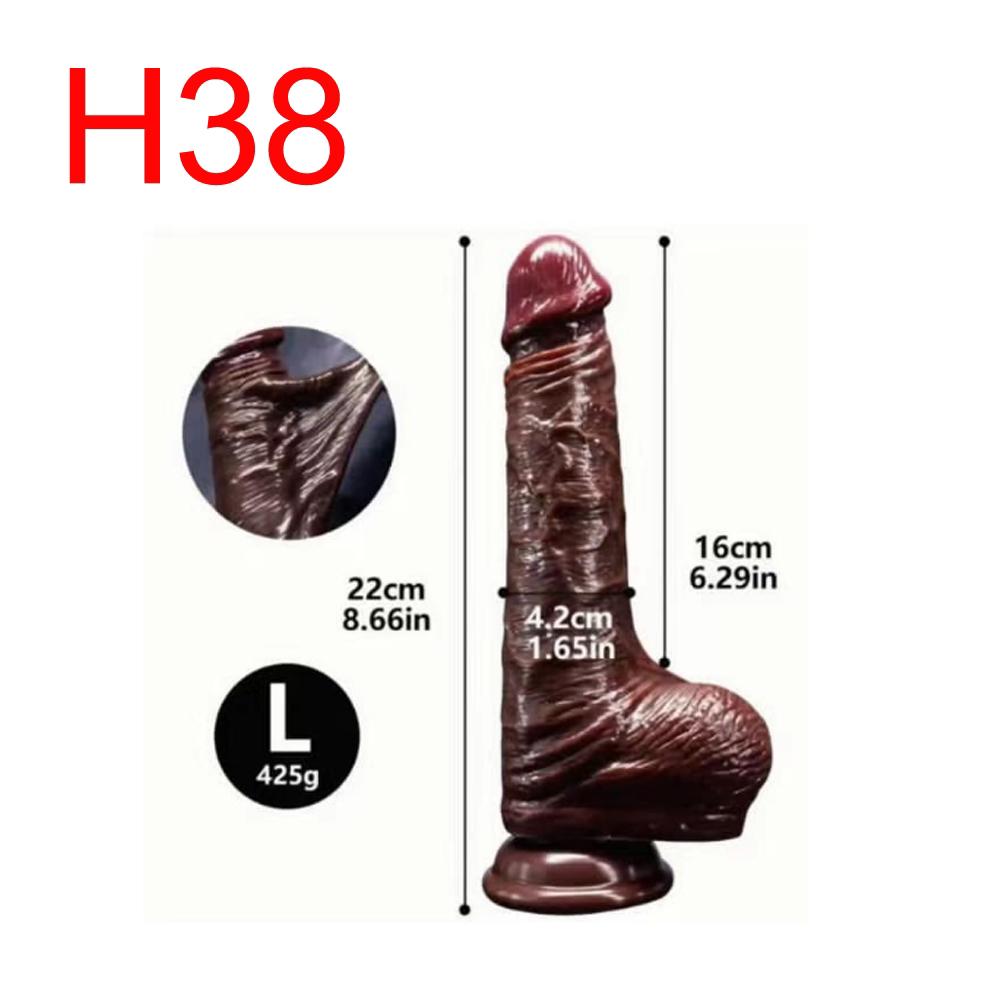 Brown Realistic Dildo, Large, 22 cm, 425 g