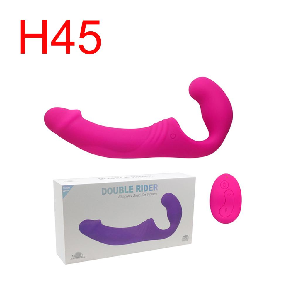 Double Rider Strapless Strap-On Vibrator with Remote, 15 cm