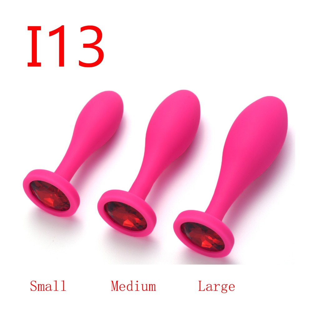 Jewelled Butt Plug, Pink Silicone — choose S, M or L