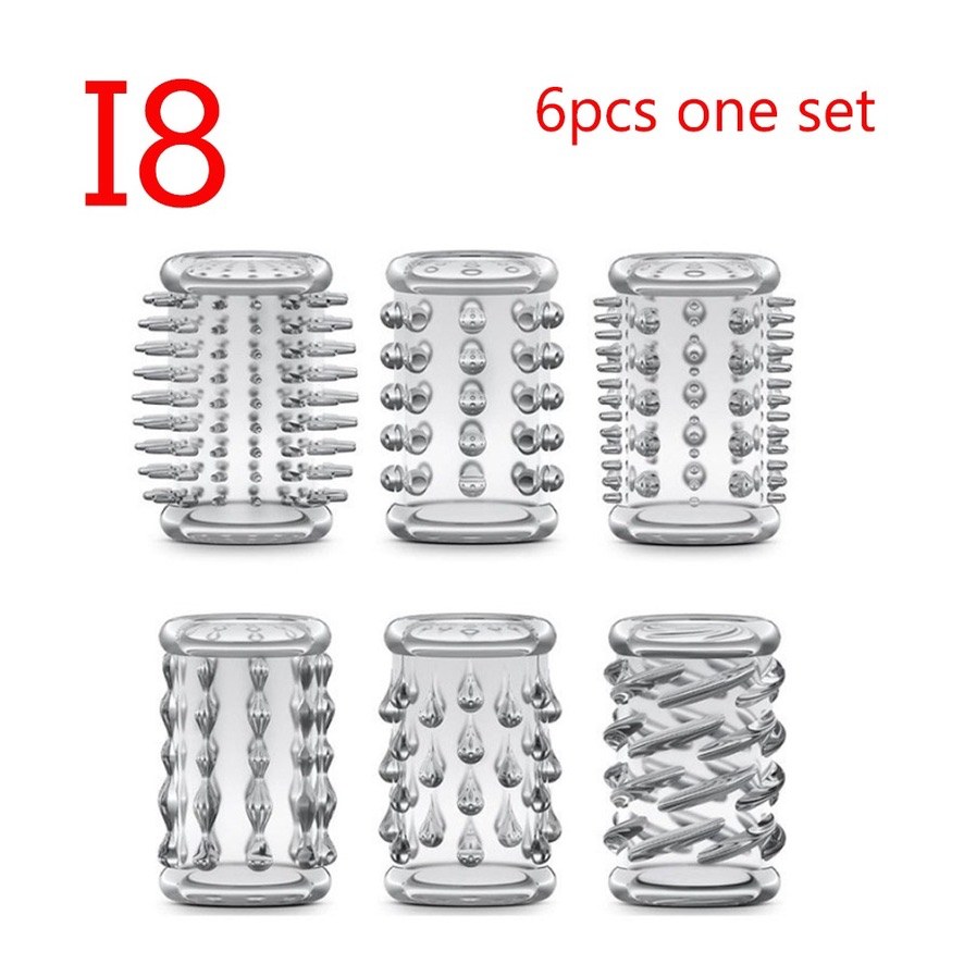 Textured Cock Ring Sleeves — Set of 6 Patterns